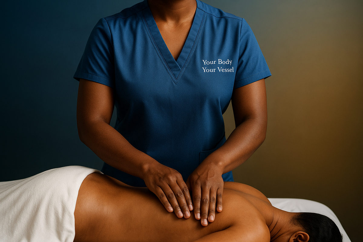 ok keep it but crop out her head, only show her from the bottom neck and shoulders down 